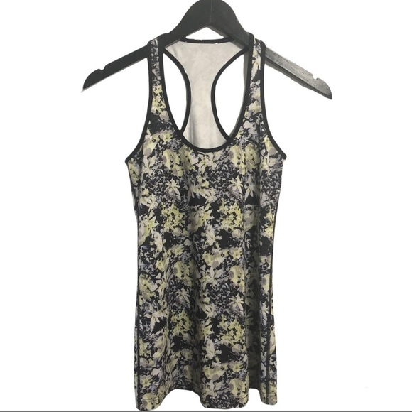 LULULEMON Cool Racerback Tank in Crosscourt Petal Black Clarity Yellow - Picture 3 of 5